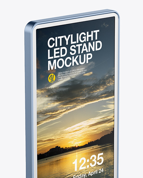LED Citylight Metallic Stand Mockup PSD #2