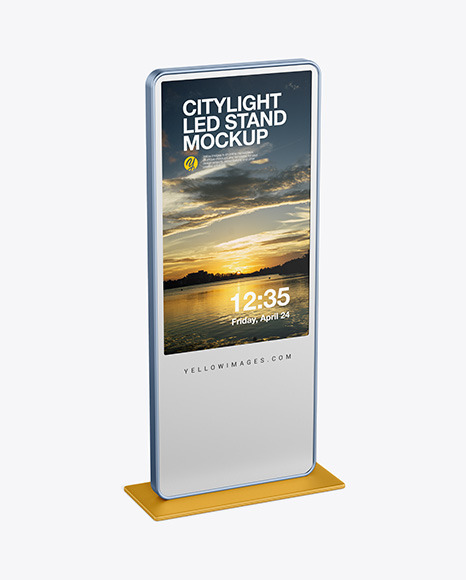 LED Citylight Metallic Stand Mockup