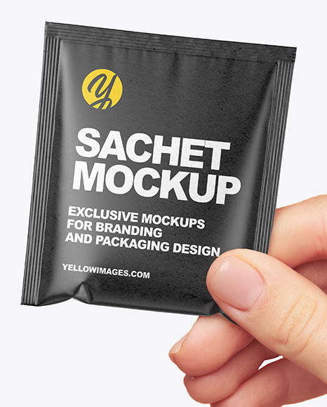 Kraft Sachet in a Hand Mockup PSD #7