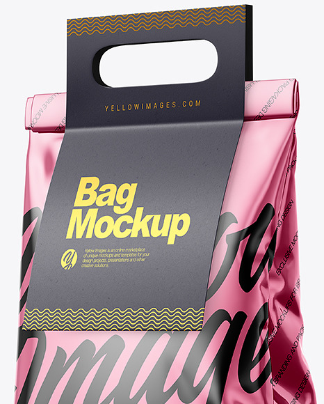 Metallic Bag with Paper Handle Mockup PSD #1