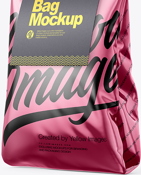 Metallic Bag with Paper Handle Mockup PSD #6