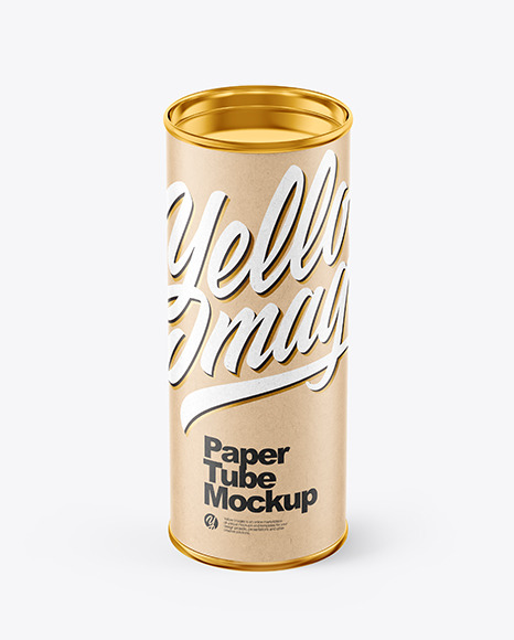 Kraft Paper Tube Mockup PSD #3