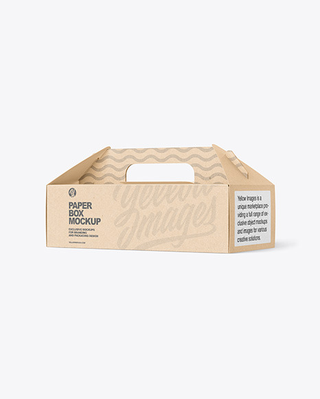 Kraft Paper Box w/ Handle Mockup