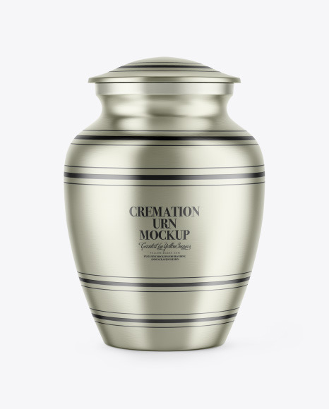 Metallic Cremation Urn Mockup