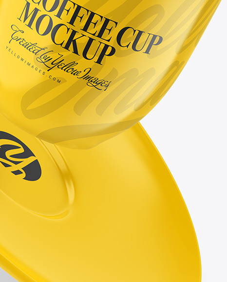 Glossy Coffee Cup   Saucer w  Splash Mockup PSD #7