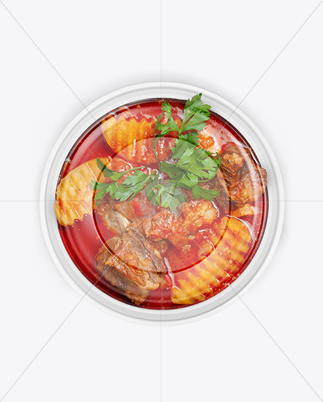 Plastic Bowl With Soup Mockup PSD #1