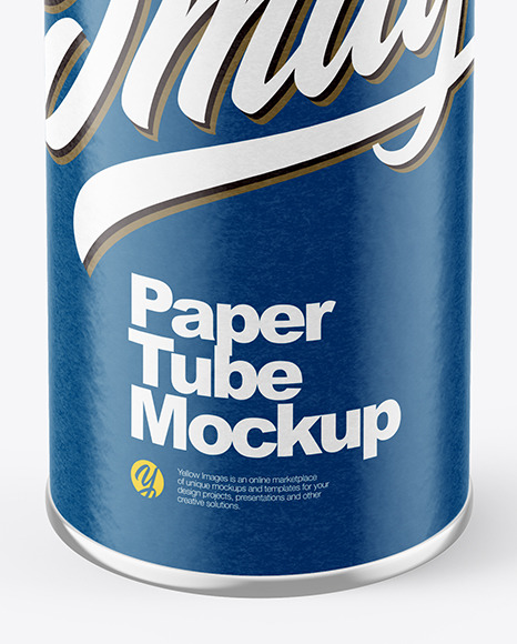 Glossy Paper Tube Mockup PSD #6