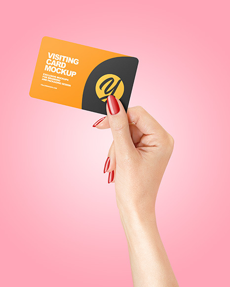 Business Card in a Hand Mockup PSD #7