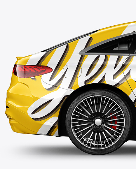 Electric Luxury Car Mockup   Side View PSD #1