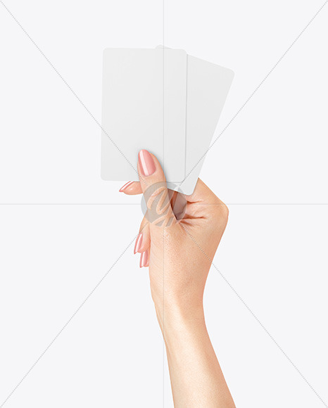 Two Business Cards in a Hand Mockup PSD #3