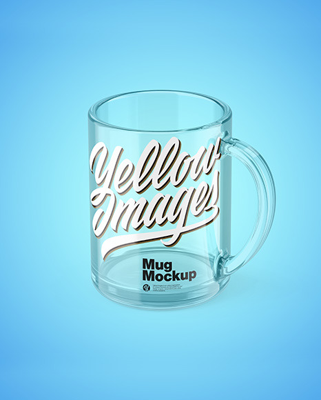 Clear Glass Mug Mockup PSD #2