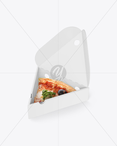 Paper Triangular Box with Pizza Mockup PSD #1