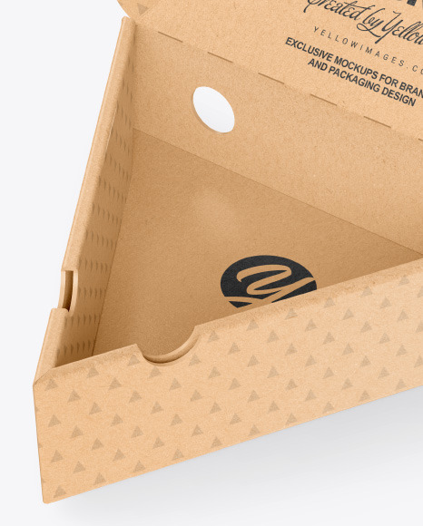 Kraft Triangular Box with Pizza Mockup PSD #5