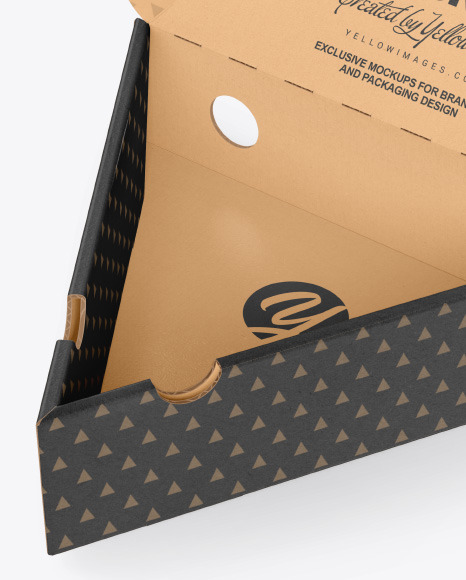 Cardboard Triangular Box with Pizza Mockup PSD #6