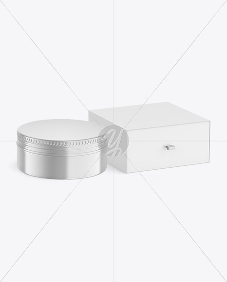 Box with Cosmetic Tin Can Mockup PSD #3