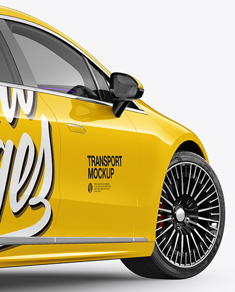 Electric Luxury Car Mockup   Back Half Side View PSD #6