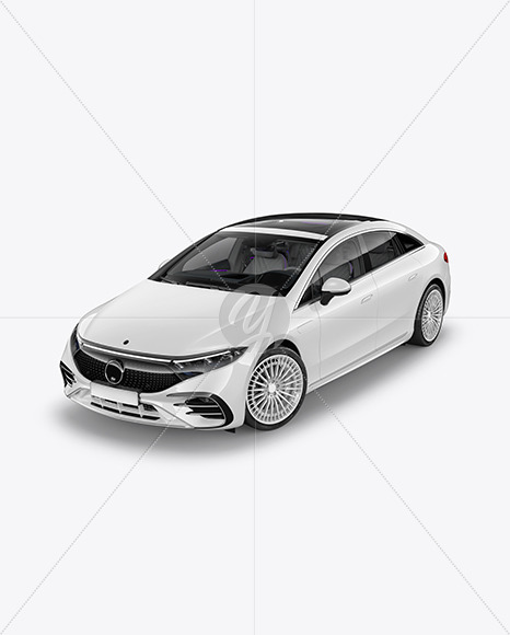 Electric Luxury Car Mockup   Half Side View (High Angle Shot) PSD #3