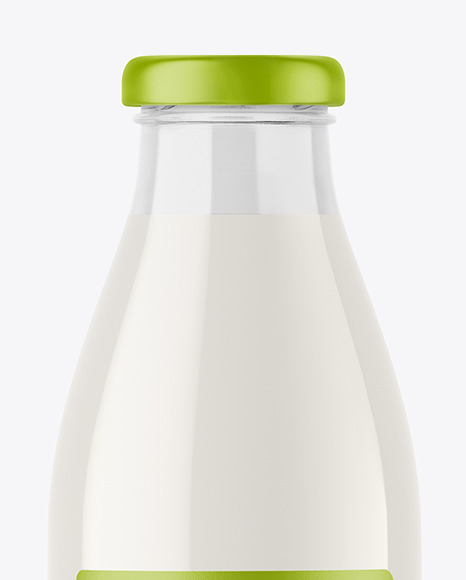 Clear Glass Bottle with Milk Mockup PSD #2