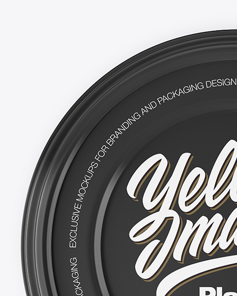 Glossy Plastic Bowl Container Mockup – Top View PSD #1