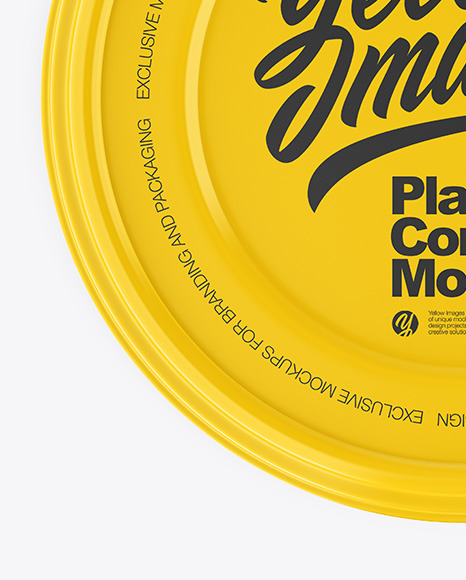 Glossy Plastic Bowl Container Mockup – Top View PSD #7