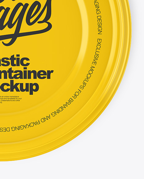 Glossy Plastic Bowl Container Mockup – Top View PSD #5