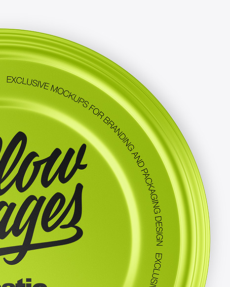 Matte Metallic Container Mockup – Top View PSD #1