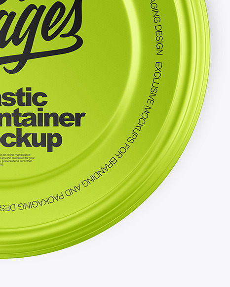 Matte Metallic Container Mockup – Top View PSD #7