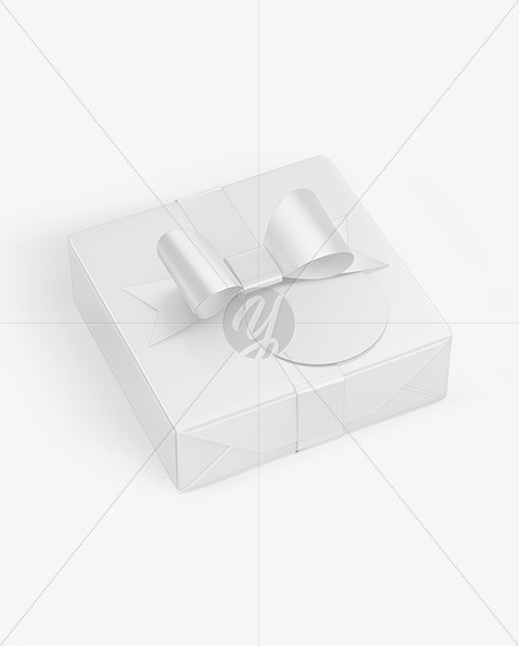 Gift Box w  Label Mockup PSD #3