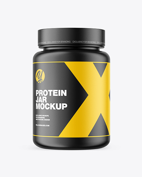 Matte Protein Jar Mockup PSD #2