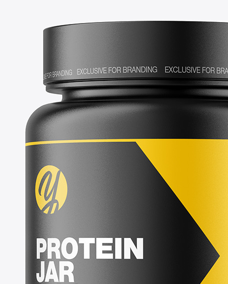 Matte Protein Jar Mockup PSD #3