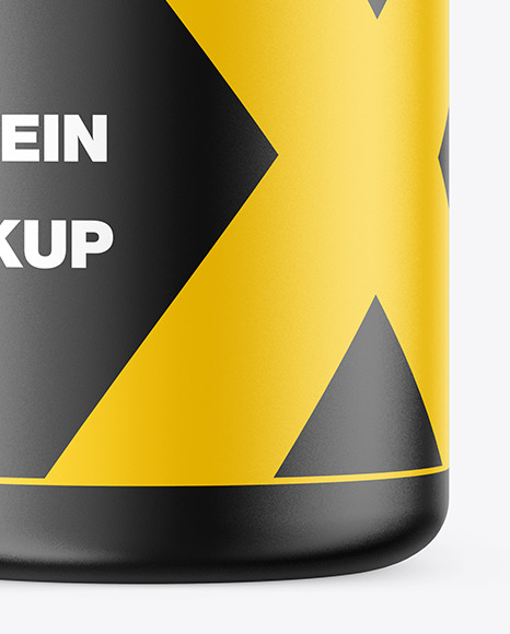 Matte Protein Jar Mockup PSD #4