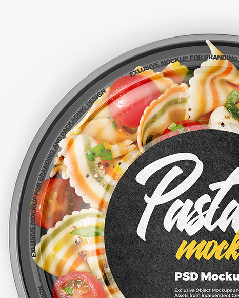 Plastic Bowl With Pasta Mockup PSD #2