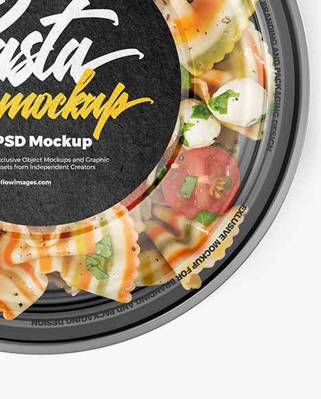Plastic Bowl With Pasta Mockup PSD #1