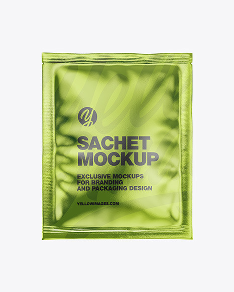 Metallic Sachet Mockup PSD #2