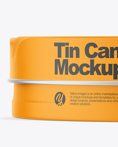 Matte Round Tin Can Mockup PSD #2