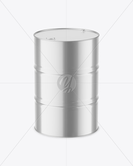 Metallic Oil Barrel Mockup PSD #3
