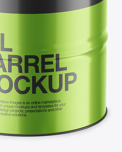 Metallic Oil Barrel Mockup PSD #1