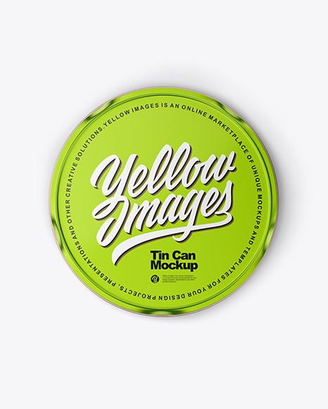 Metallic Round Tin Can Mockup