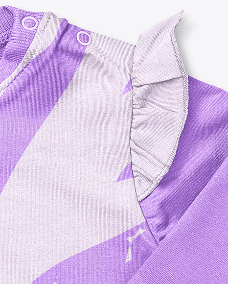 Baby Girl  Ruffled Shoulders Jumper Mockup PSD #6