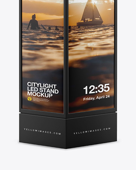 LED Citylight Stand Mockup PSD #1