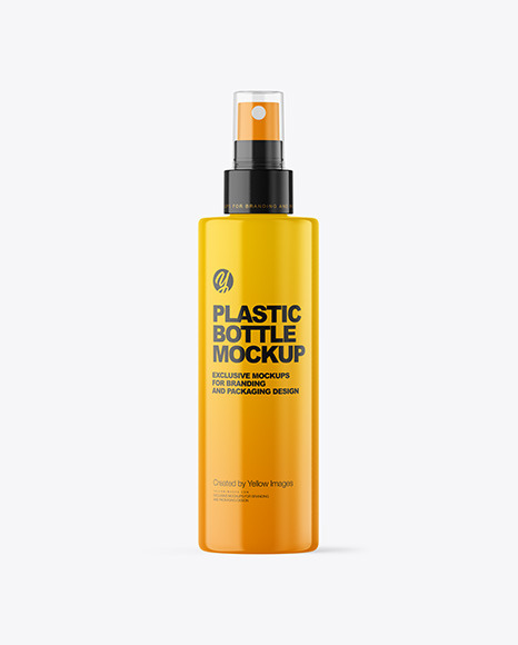 Glossy Spray Bottle Mockup PSD #2