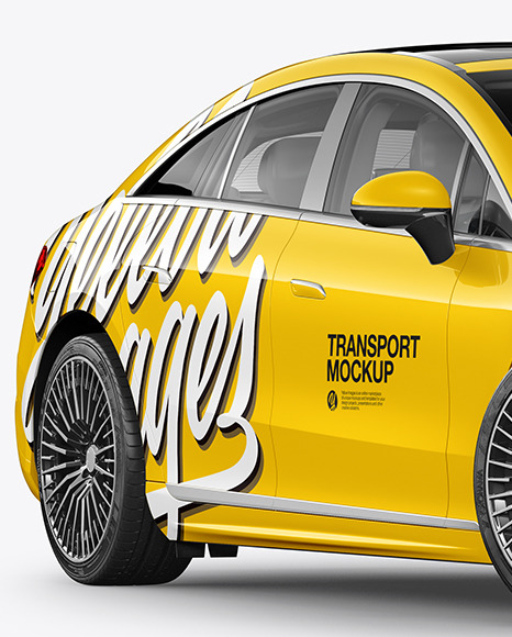 Electric Luxury Car Mockup   Half Side View PSD #1