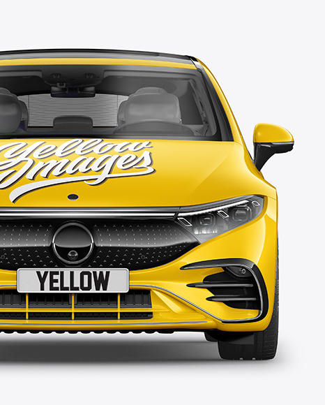 Electric Luxury Car Mockup   Front View PSD #2