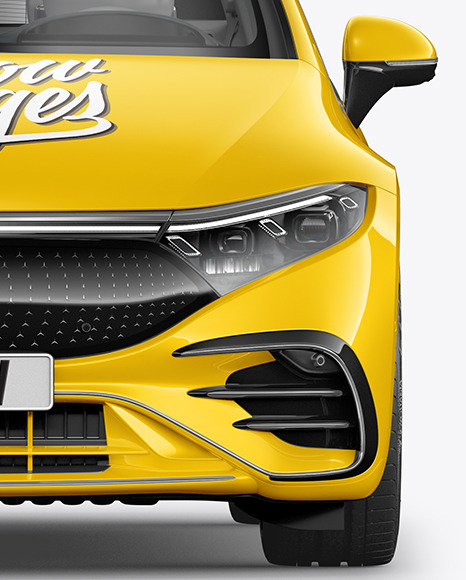 Electric Luxury Car Mockup   Front View PSD #1