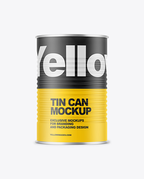 Metallic Tin Can w/ Matte Finish Mockup