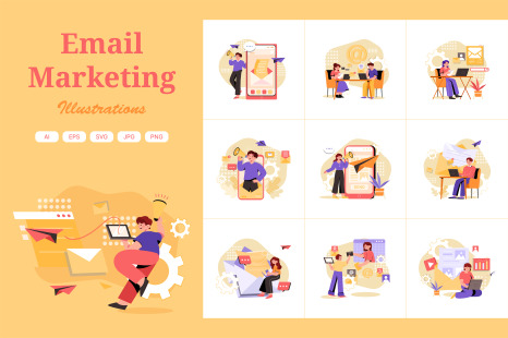 M337_Email Marketing Illustration Pack