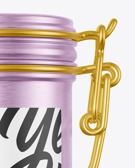 Metallic Jar With Clamp Lid Mockup PSD #1