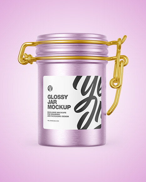 Metallic Jar With Clamp Lid Mockup PSD #5