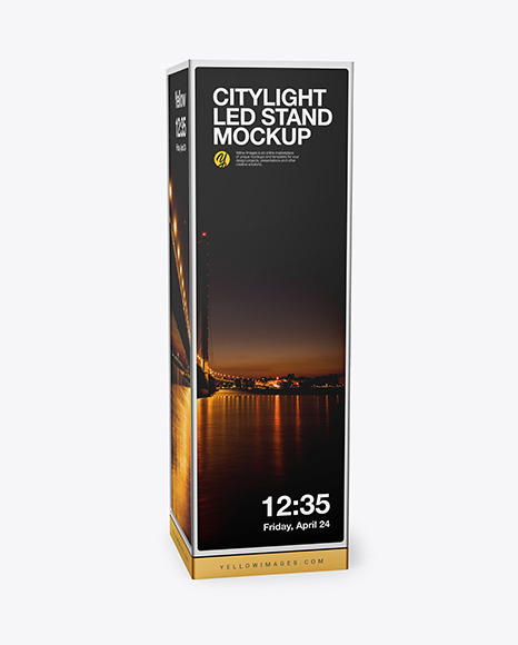 LED Citylight Metallic Stand Mockup PSD #4