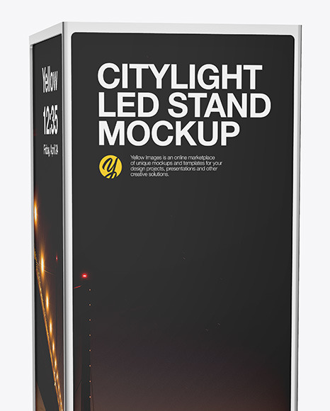 LED Citylight Metallic Stand Mockup PSD #2